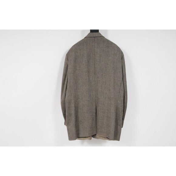 Ralph Lauren Chaps Mens Blazer Size 46 Long Black Tan Herringbone Sport Coat - Picture 2 of 10